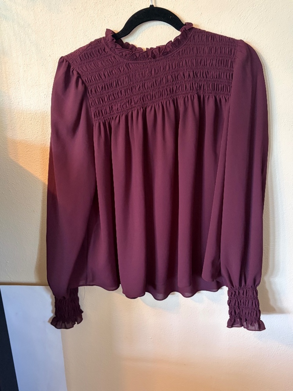 Arizza/winford Burgandy Blouse XS Long Sleeve